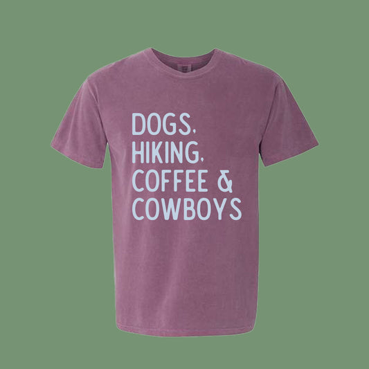 Dogs. Hiking. Coffee & Cowboys tee