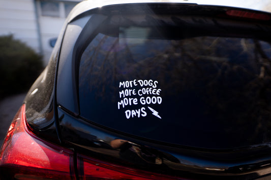 More Dogs, More Coffee decal
