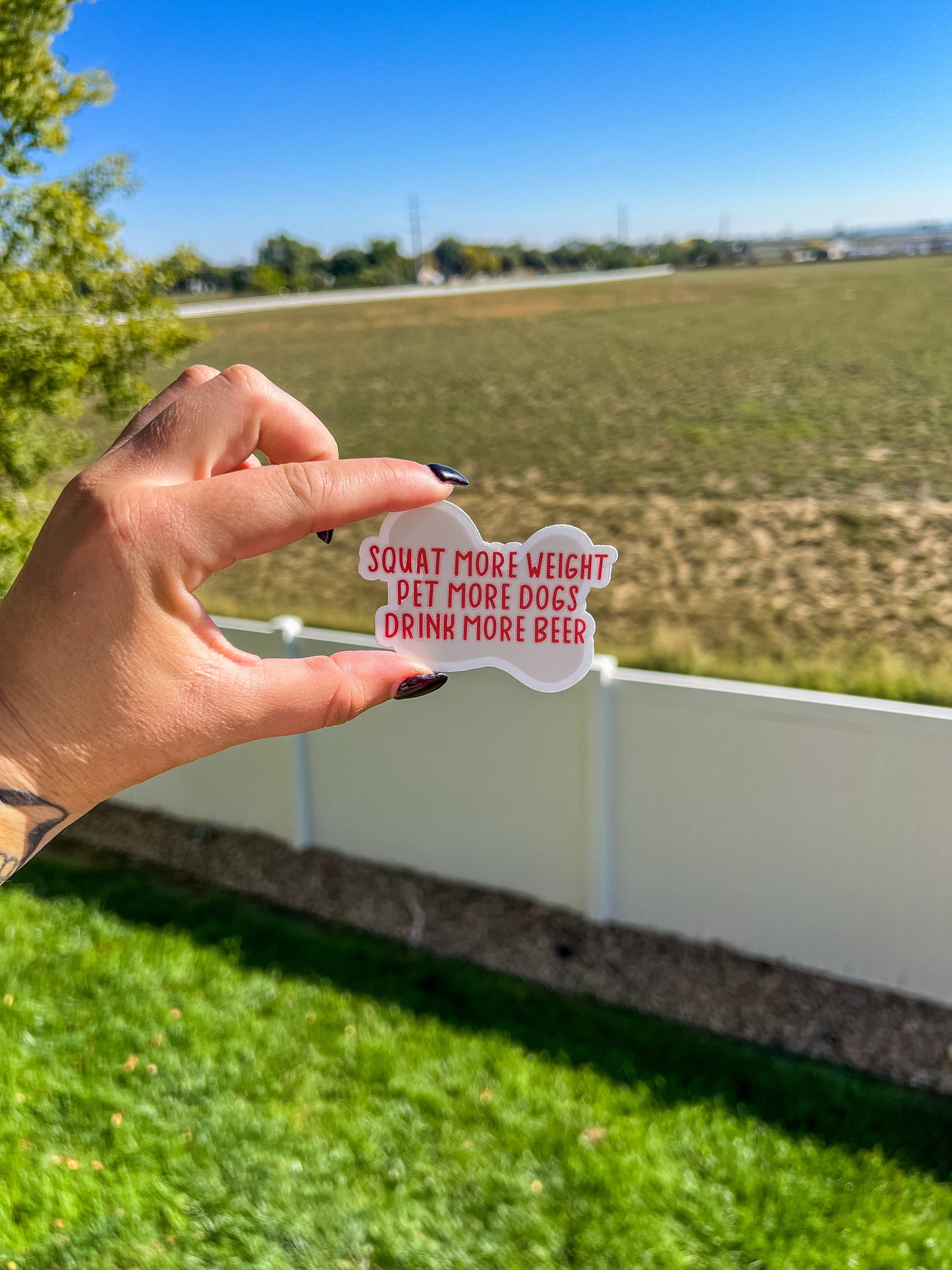 Squat. Pet. Drink. Sticker